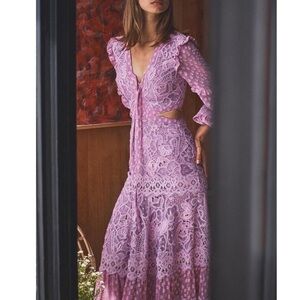 Elegant Lavender Lace Dress